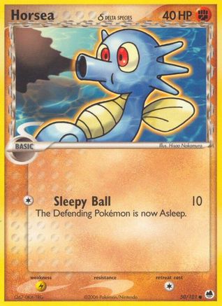 Horsea - 050/101 (Delta Species) 50/101 - Dragon Frontiers Reverse Holofoil