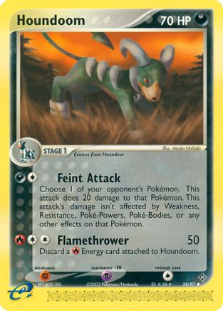 Houndoom 34/97 - Dragon Reverse Holofoil