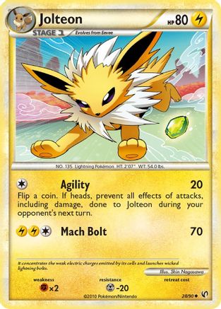 Jolteon 28/90 - HSUndaunted Reverse Holofoil