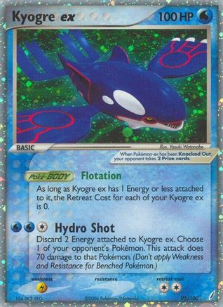 Kyogre ex 95/100 - Crystal Guardians Holofoil