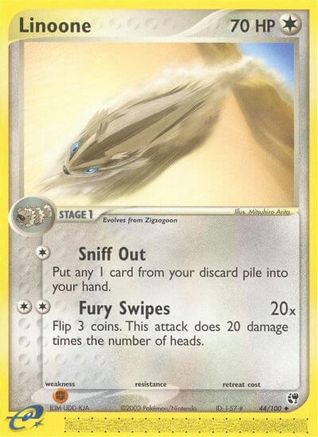 Linoone 44/100 - Sandstorm Reverse Holofoil