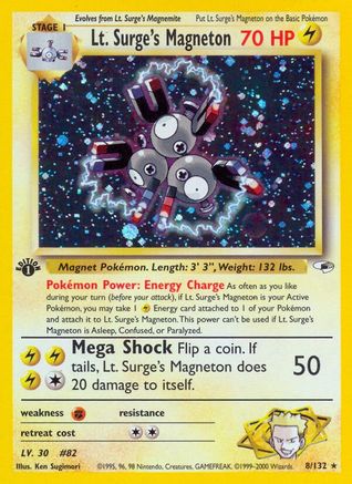 Lt. Surge's Magneton 8/132 - Gym Heroes Unlimited Holofoil