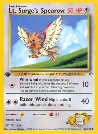 Lt. Surge's Spearow 83/132 - Gym Heroes Unlimited