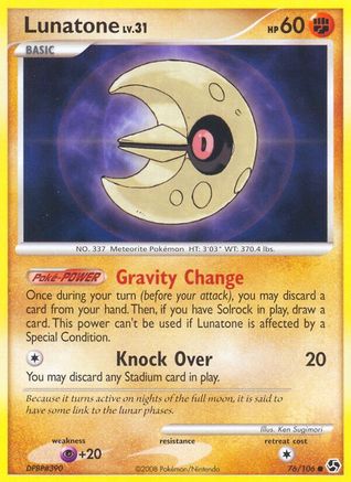 Lunatone 76/106 - Great Encounters Reverse Holofoil