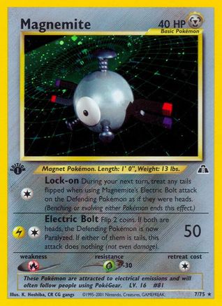 Magnemite 7/75 - Neo Discovery 1st Edition Holofoil