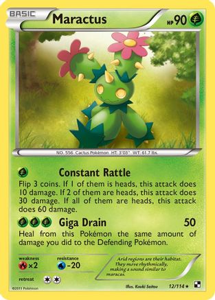 Maractus 12/114 - Black & White Reverse Holofoil