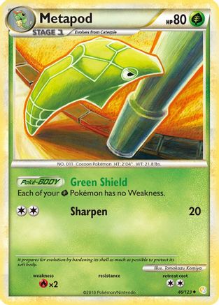 Metapod 46/123 - HeartGold & SoulSilver Reverse Holofoil