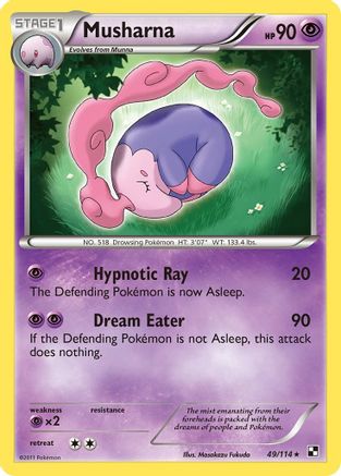 Musharna 49/114 - Black & White Reverse Holofoil