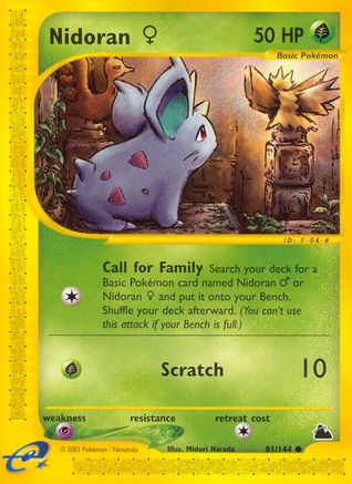 Nidoran F (81) 81/144 - Skyridge Reverse Holofoil