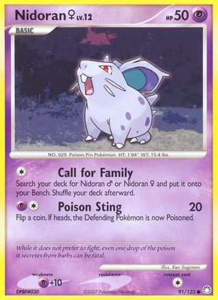 Nidoran F 91/123 - Mysterious Treasures Reverse Holofoil