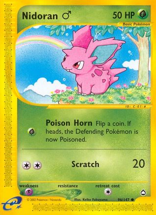 Nidoran M 96/147 - Aquapolis Reverse Holofoil