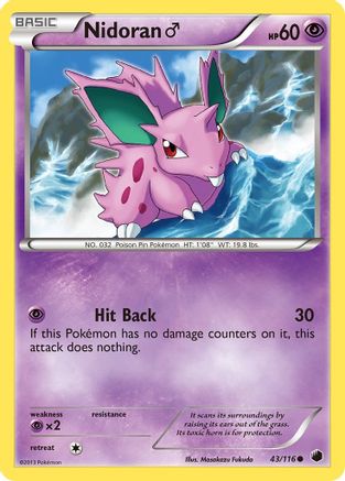 Nidoran M 43/116 - Plasma Freeze Reverse Holofoil