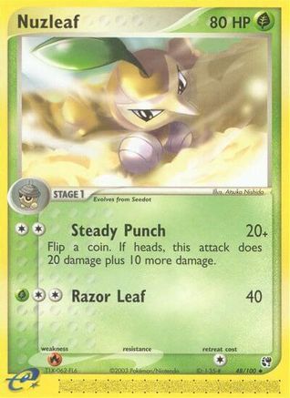 Nuzleaf 48/100 - Sandstorm Reverse Holofoil