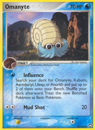 Omanyte 56/108 - Power Keepers Reverse Holofoil