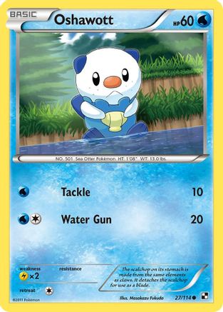 Oshawott 27/114 - Black & White Reverse Holofoil