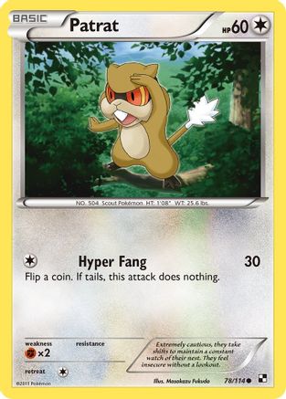 Patrat (78) 78/114 - Black and White Reverse Holofoil