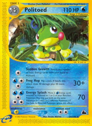 Politoed 25/144 - Skyridge Reverse Holofoil