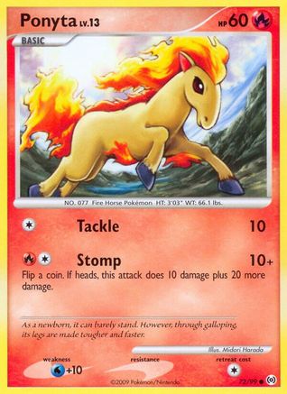 Ponyta (72) 72/99 - Arceus Reverse Holofoil