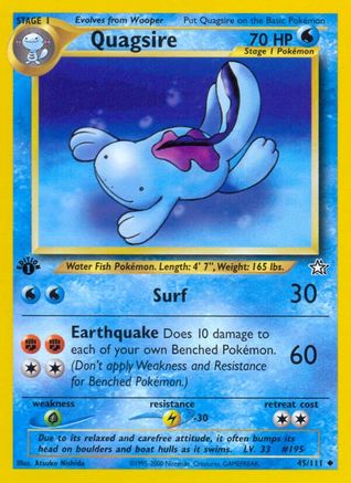 Quagsire 45/111 - Neo Genesis 1st Edition