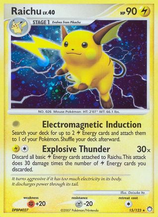 Raichu 15/123 - Mysterious Treasures Reverse Holofoil