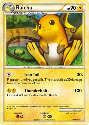 Raichu 10/123 - HeartGold & SoulSilver Holofoil