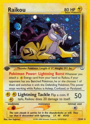 Raikou 13/64 - Neo Revelation 1st Edition Holofoil