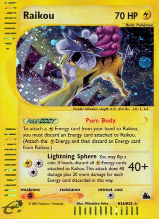 Raikou H26/144 - Skyridge Holofoil