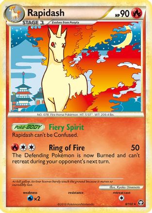 Rapidash 8/102 - HSTriumphant Reverse Holofoil