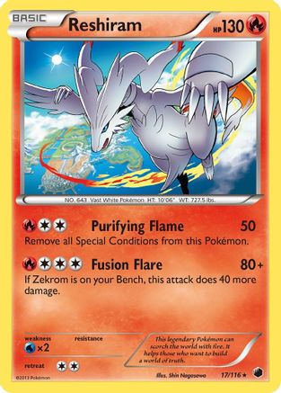 Reshiram 17/116 - Plasma Freeze Reverse Holofoil