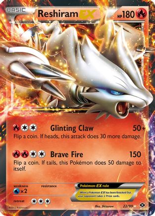 Reshiram EX 22/99 - Next Destinies Holofoil