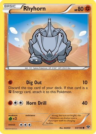 Rhyhorn 60/146 - XY Reverse Holofoil