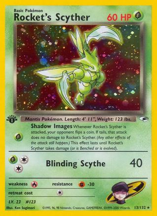 Rocket's Scyther 13/132 - Gym Heroes 1st Edition Holofoil