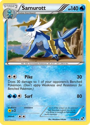Samurott 31/114 - Black & White Holofoil