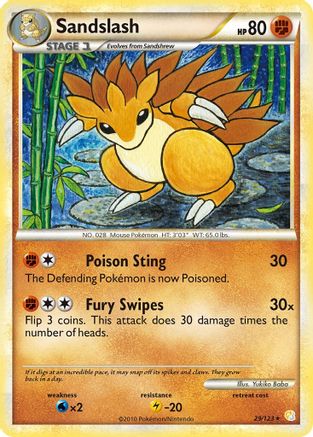 Sandslash 29/123 - HeartGold & SoulSilver Reverse Holofoil