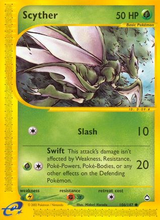 Scyther 106/147 - Aquapolis Reverse Holofoil