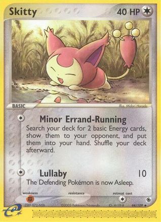 Skitty 44/109 - Ruby & Sapphire Reverse Holofoil