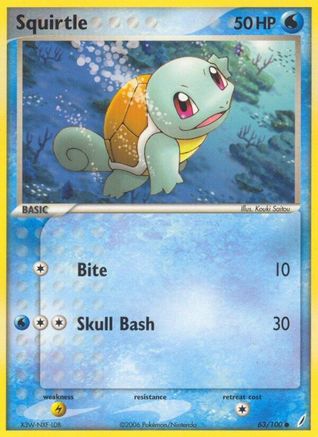 Squirtle 63/100 - Crystal Guardians Reverse Holofoil