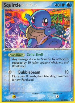 Squirtle 64/100 - Crystal Guardians Reverse Holofoil