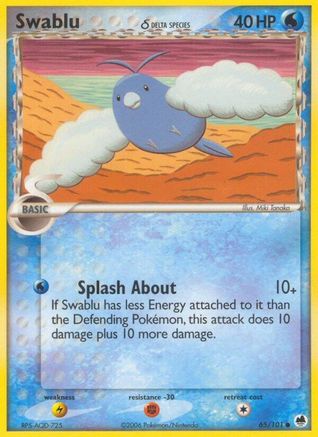 Swablu (Delta Species) 65/101 - Dragon Frontiers Reverse Holofoil