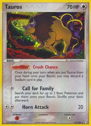 Tauros 12/100 - Crystal Guardians Reverse Holofoil