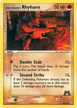 Team Magma's Rhyhorn - 67/95 67/95 - Team Magma vs Team Aqua Reverse Holofoil