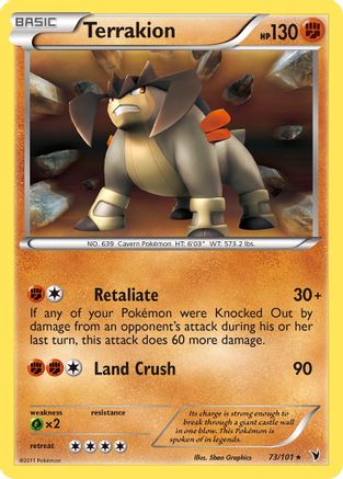 Terrakion 73/101 - Noble Victories Reverse Holofoil