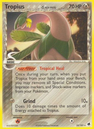 Tropius (Delta Species) 23/101 - Dragon Frontiers Reverse Holofoil