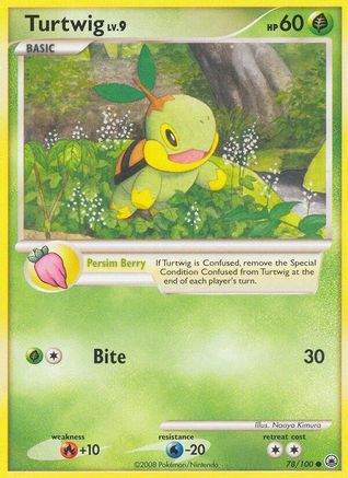 Turtwig 78/100 - Majestic Dawn Reverse Holofoil