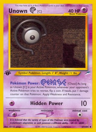 Unown [C] 57/105 - Neo Destiny 1st Edition