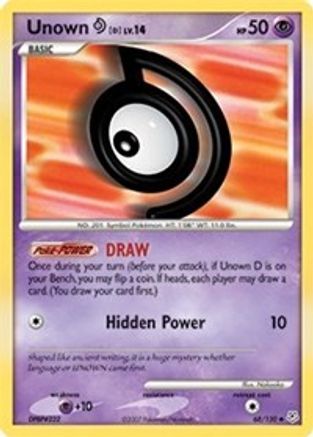 Unown D 68/130 - Diamond & Pearl Reverse Holofoil