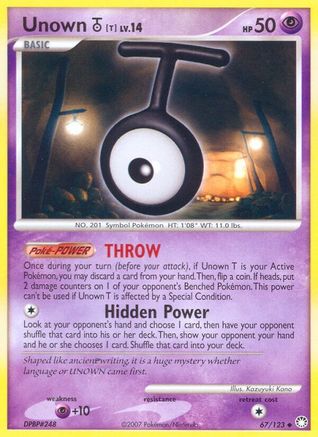 Unown [T] 67/123 - Mysterious Treasures Reverse Holofoil