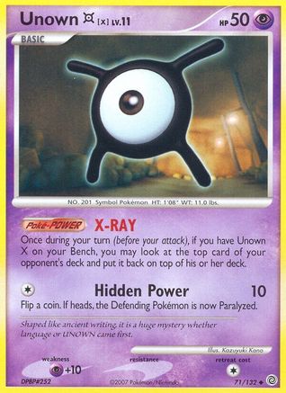 Unown [X] 71/132 - Secret Wonders