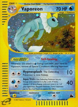 Vaporeon H31/144 - Skyridge Holofoil