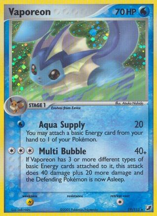 Vaporeon 19/115 - Unseen Forces Reverse Holofoil